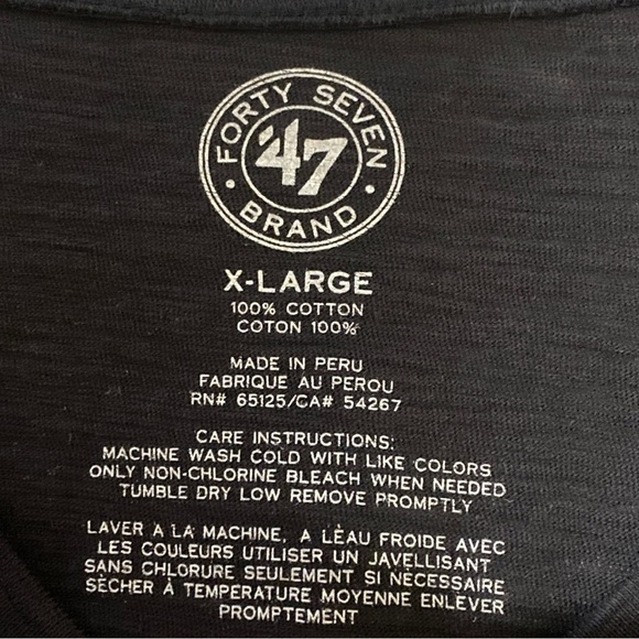 Vintage NFL PITTSBURGH STEELERS TEE V-Neck Short Sleeve 47 Brand XL Black NWT - Picture 5 of 11